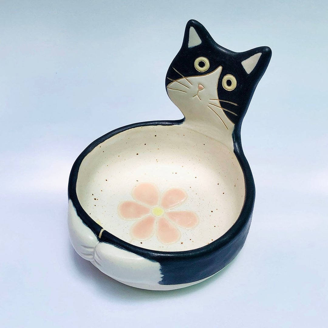 (预购1)-奔驰猫汤勺架 / 饭匙架 / 手作陶瓷 / 餐桌小物 - 厨房用具 - 陶 多色