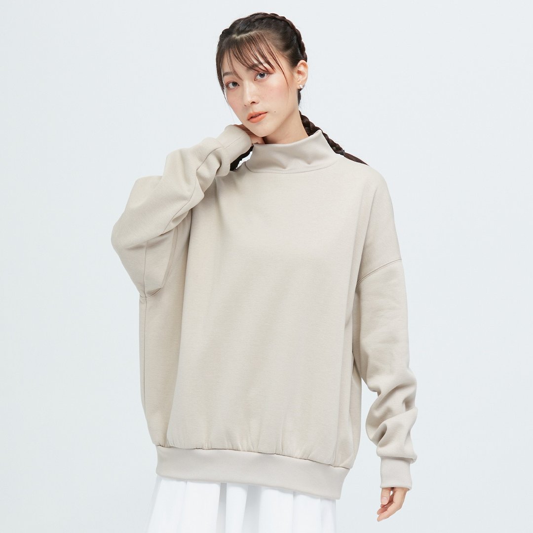 不可退换 /高领刷毛保暖卫衣(女)-暖木棕 - 女装针织衫/毛衣 - 聚酯纤维 咖啡色
