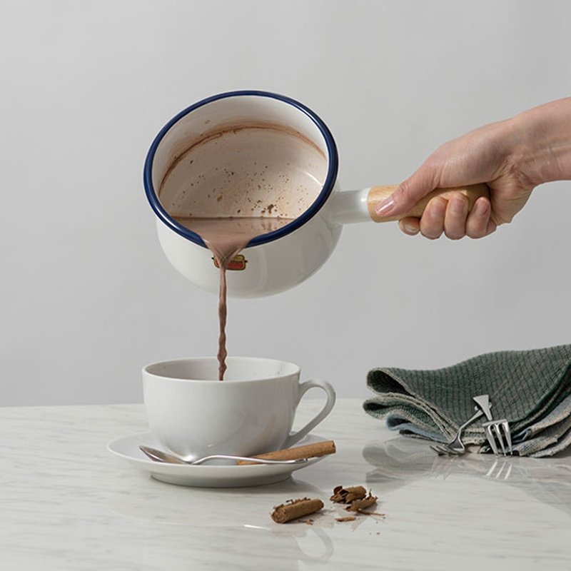 15cm单柄珐琅牛奶锅1.2L - 天使白 - 厨房用具 - 珐琅 