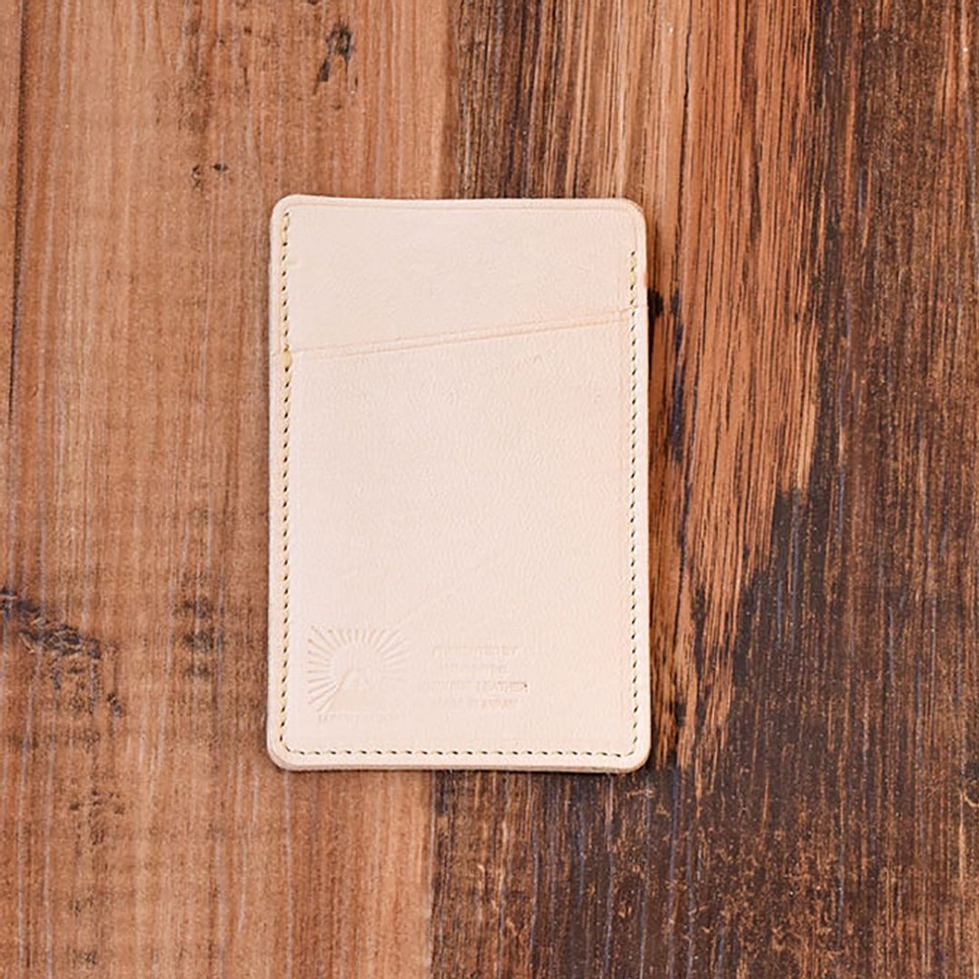 马皮革 ID卡套 通行卡套  Pass case ID case 优雅杏 - 证件套/卡套 - 真皮 白色