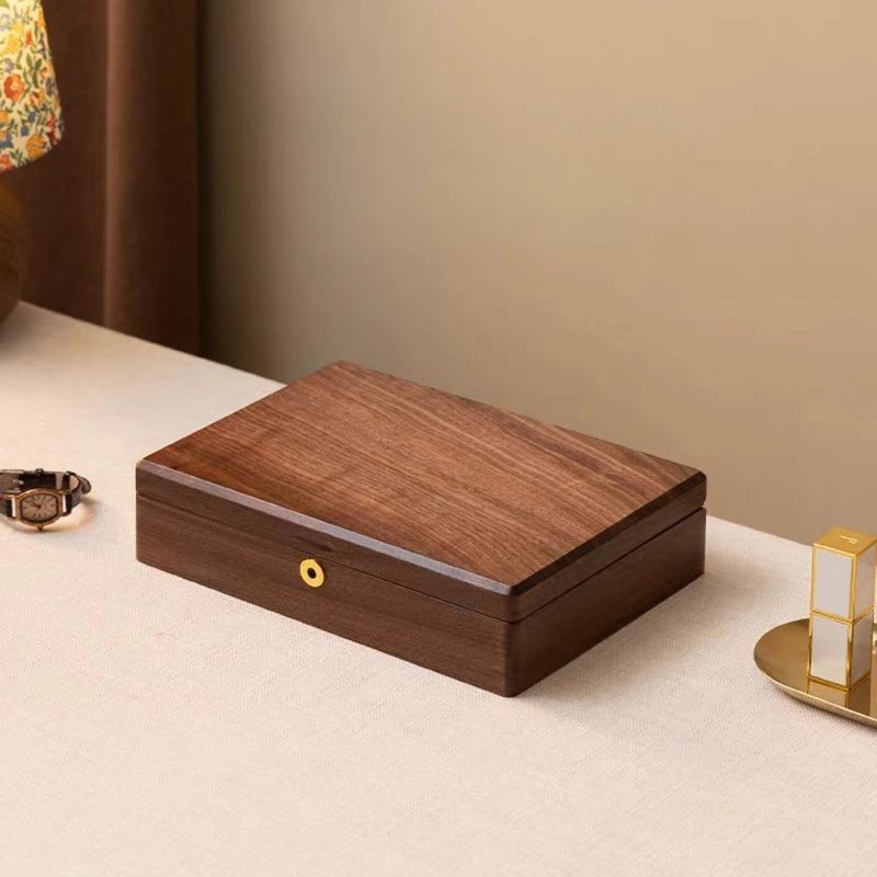 首饰盒 黑胡桃木/樱桃木 中型容量 可刻字 结婚礼物 圣诞礼品 - 收纳用品 - 木头 咖啡色