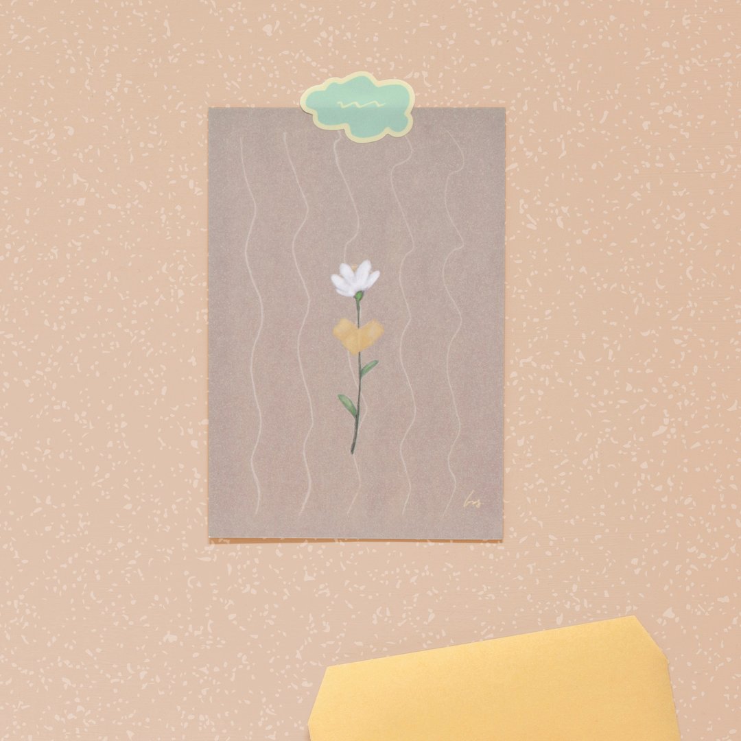 花开的季节 - 让你平静 小画卡 - 卡片/明信片 - 纸 卡其色