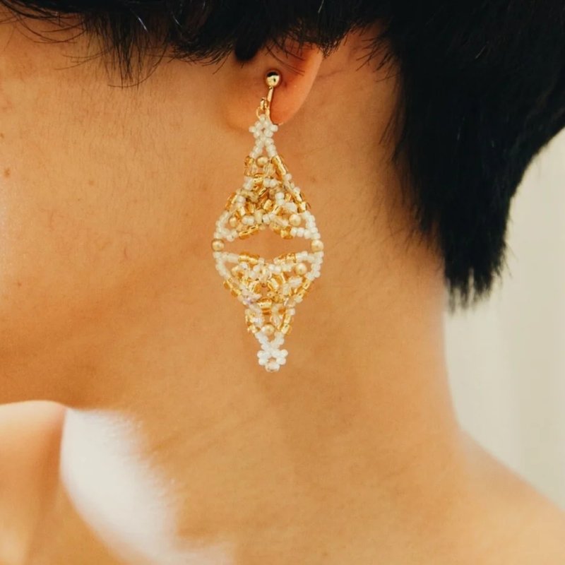 Dune Earrings 沙丘耳环 - 沙漠金 - 耳环/耳夹 - 玻璃 金色