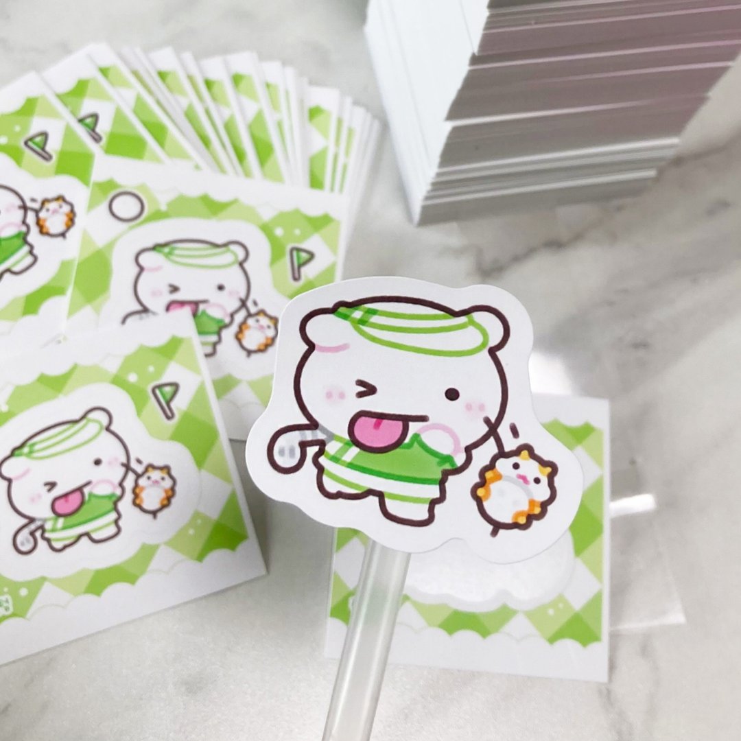 Golf sweet-puppy 绿色撕撕贴 - 韩国可爱手帐 (lintam) - 贴纸 - 纸 绿色