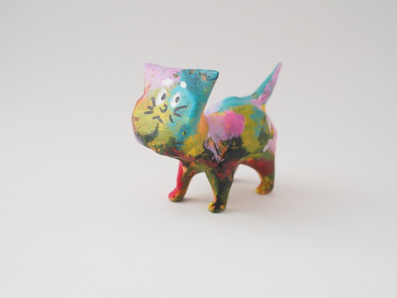 FlatCat (kurohige) - 摆饰 - 纸 绿色