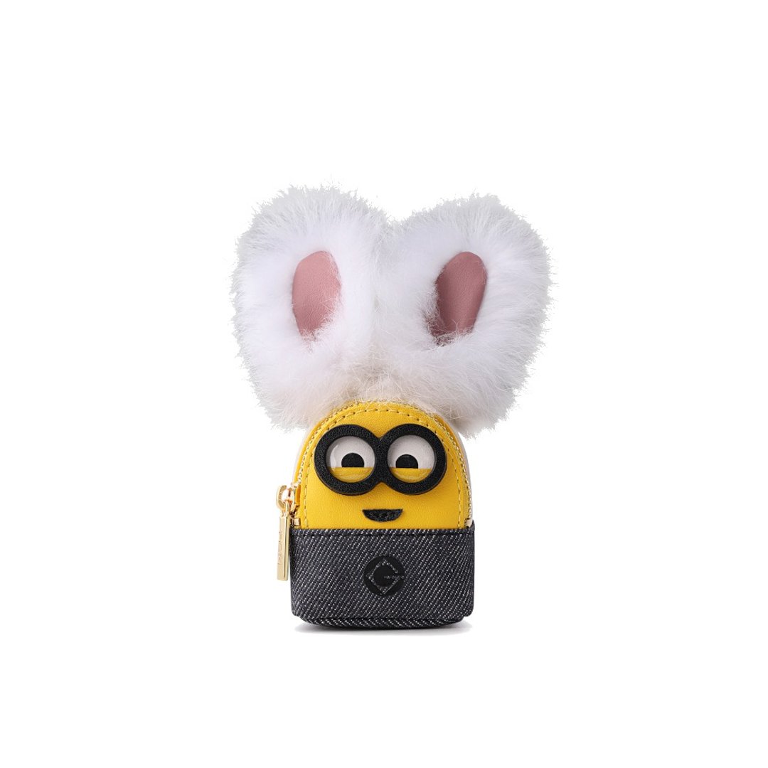 Minions织物镶牛皮革纳米斜挎包 - 侧背包/斜挎包 - 真皮 蓝色