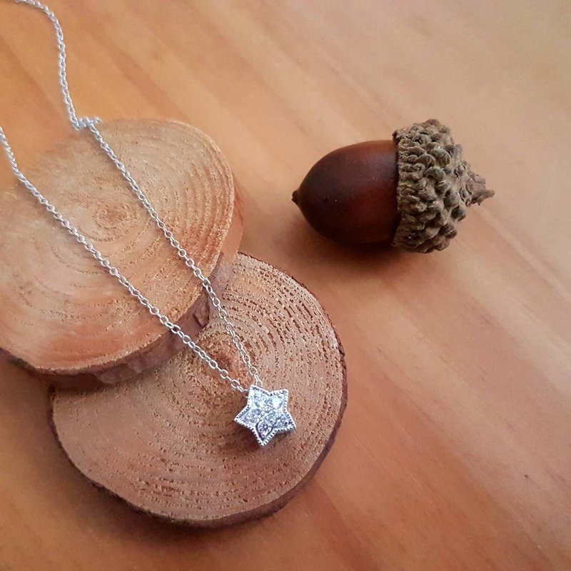 【毕业礼物】星空。星形925银墬链 - 项链 - 纯银 银色