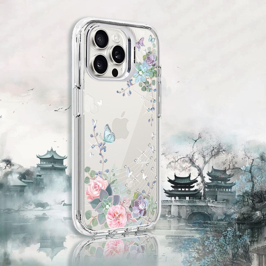 iPhone 全系列 防震双料隐形立架水晶彩钻手机壳-舞江南 - 手机壳/手机套 - 其他材质 多色