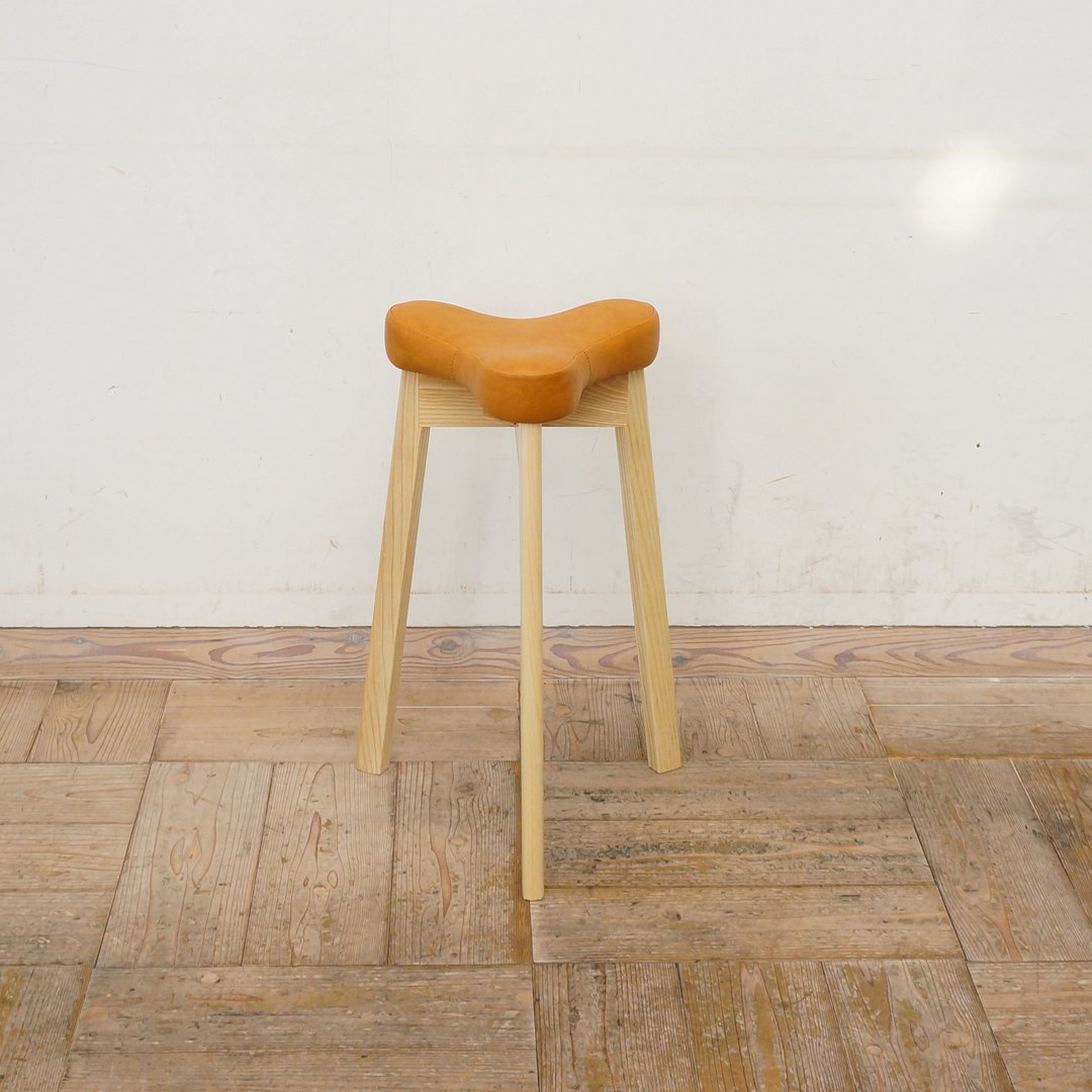 sanitary stool Matabi SH570【wood frame】natural【fabric】Synthetic leather Camel - 椅子/沙发 - 木头 橘色
