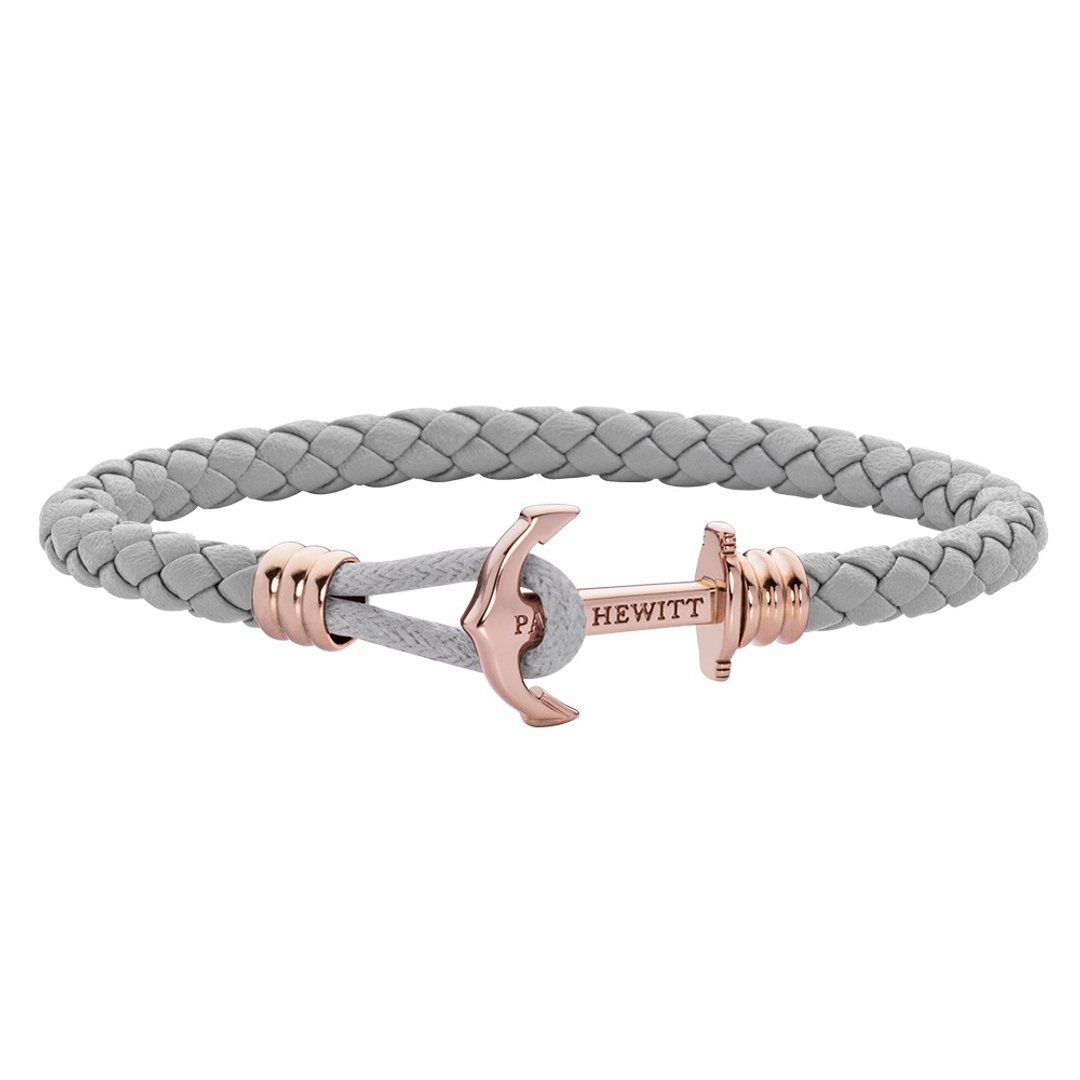 Paul Hewitt Anchor Bracelet PHREPLITE Rosegold PH-PHL-L-R-GR - 手链/手环 - 真皮 灰色