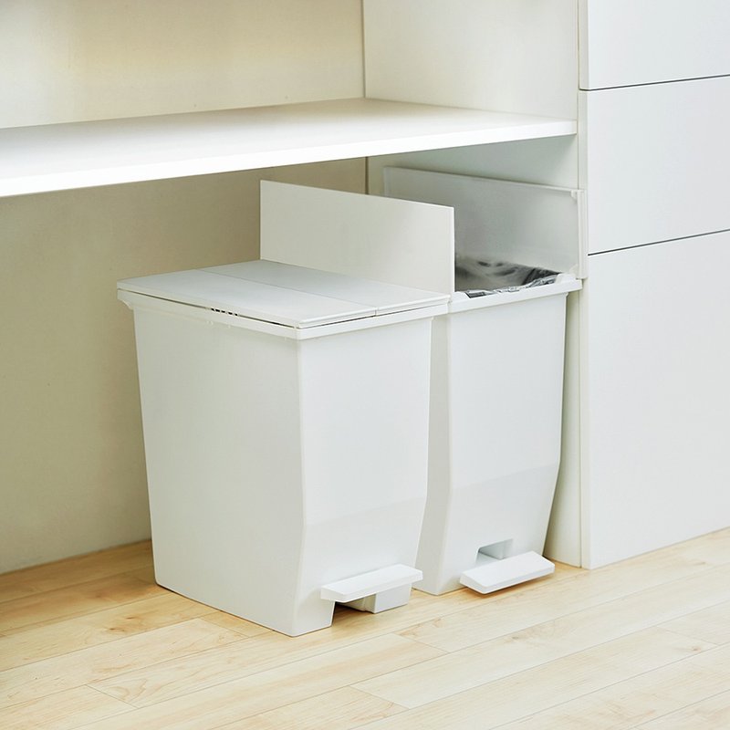 日本RISU SOLOW日本制脚踏式对开盖分类垃圾桶-20L-2色可选 - 垃圾桶 - 塑料 白色