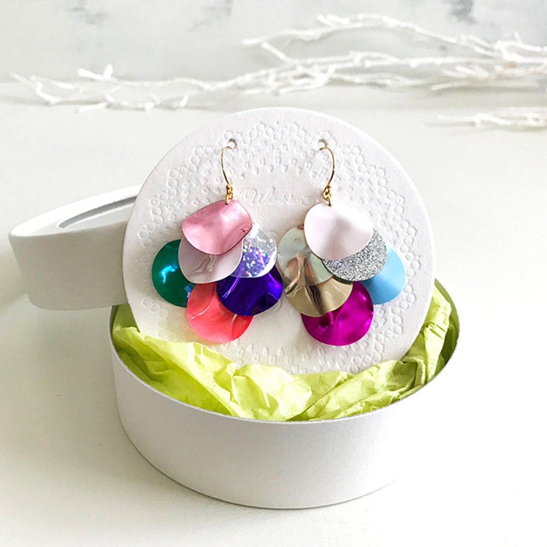 14KGF: HIRARI pop Earrings #MULTI -Pierce/ Clip-On - 耳环/耳夹 - 塑料 多色