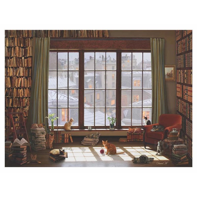 窗边的猫_拼图_1000片 - 拼图 - 纸 