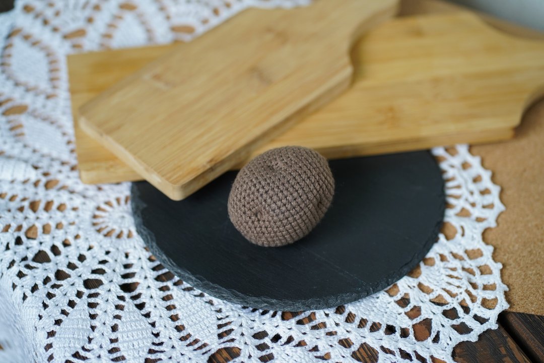 Crochet potato, play food, cooking role play knitted toys, educational toys. - 玩具/玩偶 - 压克力 咖啡色