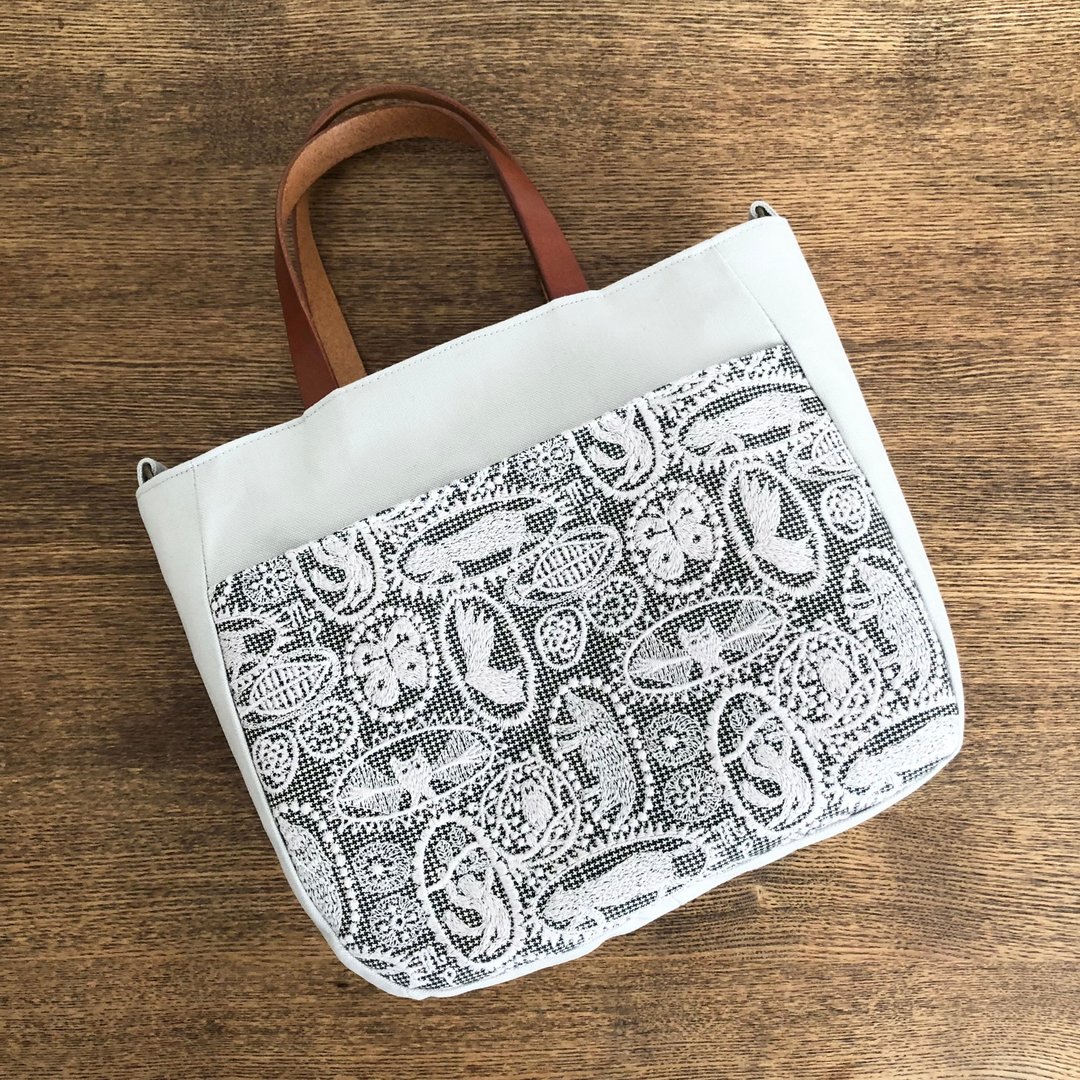 托特包 minä perhonen jungle relief 手工制作 - 其他 - 棉 灰色