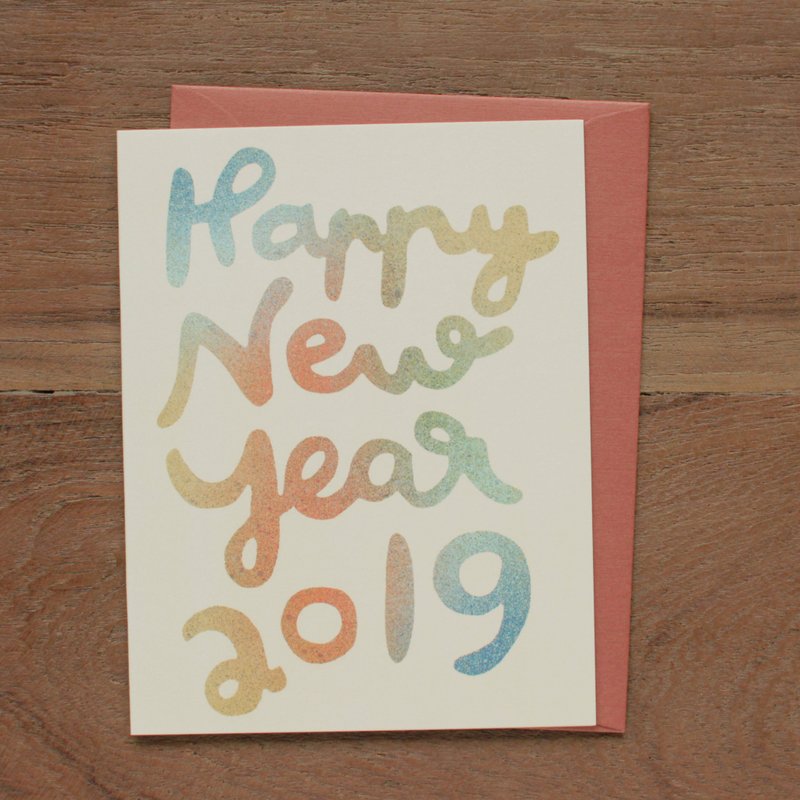 Happy New Year 2019 Greeting Card - 卡片/明信片 - 纸 黄色