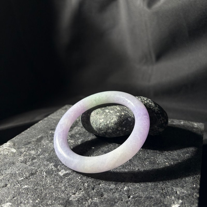 薰衣草 | 春彩圆条镯 #17 - 手链/手环 - 玉石 紫色