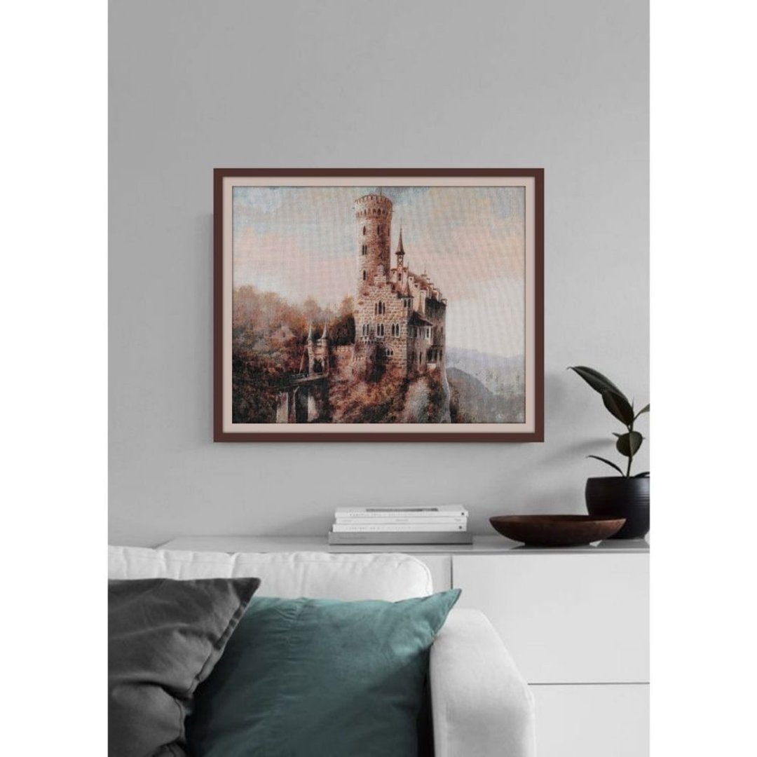 手工风景画，城堡，用于墙壁装饰，独家 - 海报/装饰画/版画 - 棉 多色