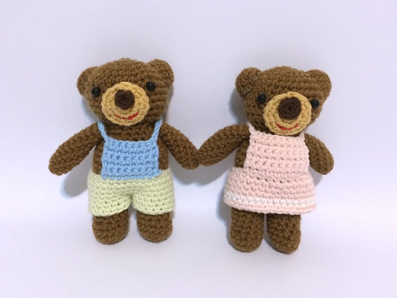 Aprilnana_熊宝女 毛线娃娃 可爱吊饰 编织娃娃 - 玩偶/公仔 - 其他材质 粉红色