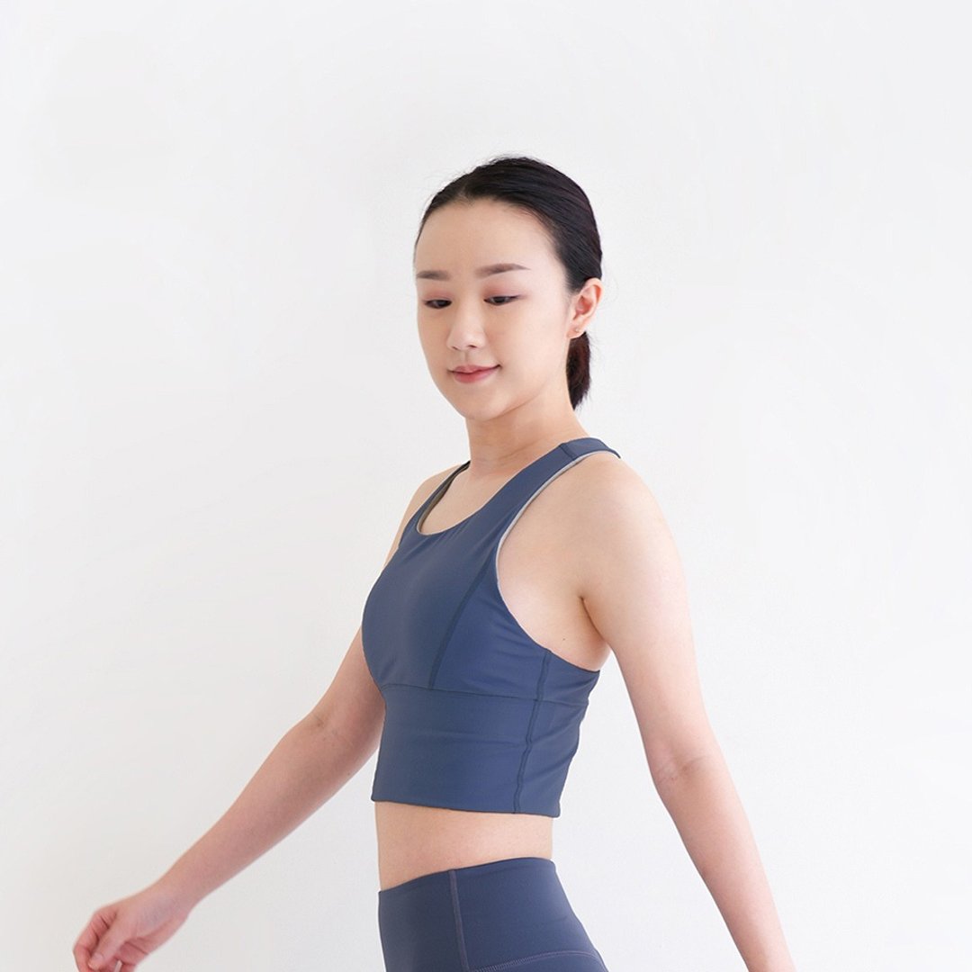 【Mukasa】FITNESS Y型挖背运动背心 - 午夜蓝 - MUK-22062 - 女装运动内衣 - 其他材质 蓝色