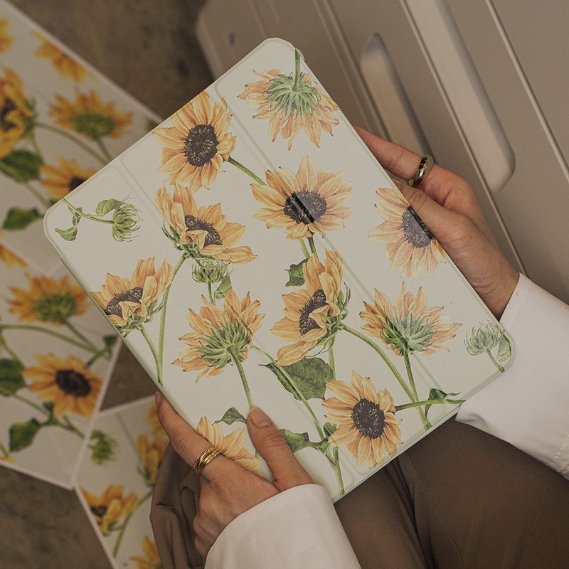 【品牌联名】浪花联名太阳之花强悍磁吸iPad三折保护壳 - 平板/电脑保护壳 - 塑料 多色