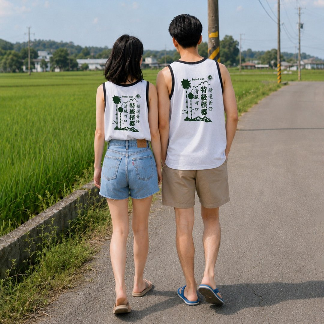 2026 夏季复古背心/吊嘎－槟榔 中性 男女皆宜 礼物推荐 - 男装背心 - 棉 白色