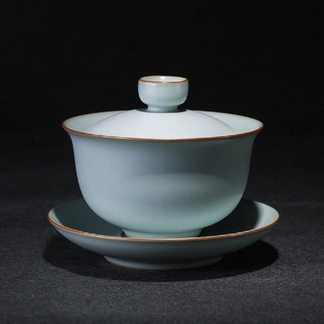 <天青汝窑>  随缘盖碗  茶具 - 茶具/茶杯 - 陶 