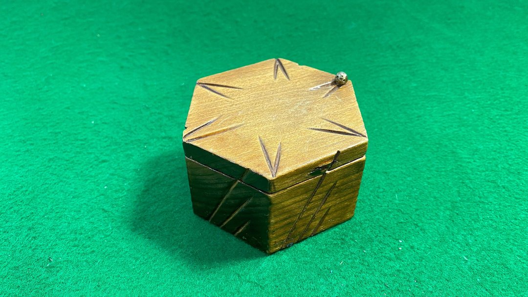 复古首饰盒百宝箱记忆盒复古六角形木盒。 - 纸盒/包装盒 - 木头 咖啡色