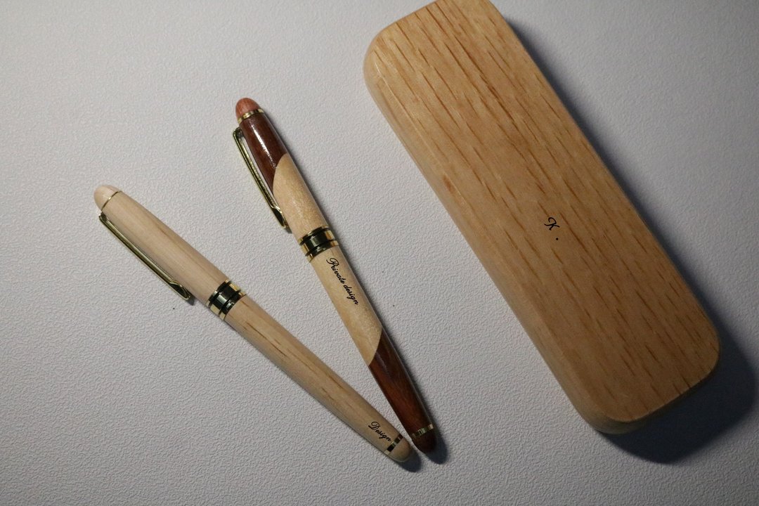 木质钢笔 原木钢笔 赠刻字 礼盒包装 原木钢笔盒整套 - 钢笔 - 木头 多色