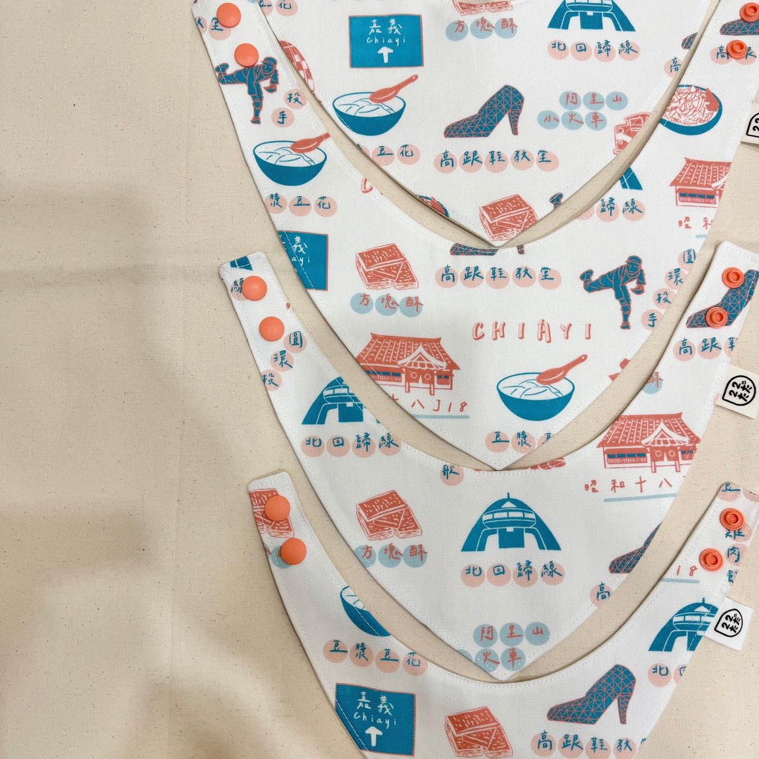 22ただ。ninitada。造形三角领巾-印象高雄 - 衣/帽 - 棉 黑色