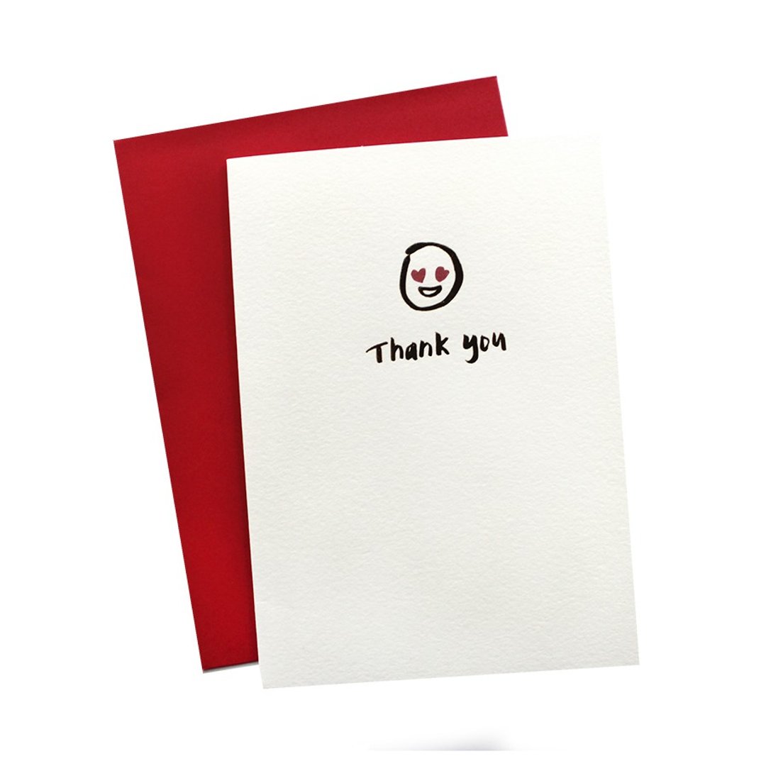 Emoji Fun系列 暖心小卡 - Thank you - 卡片/明信片 - 纸 白色