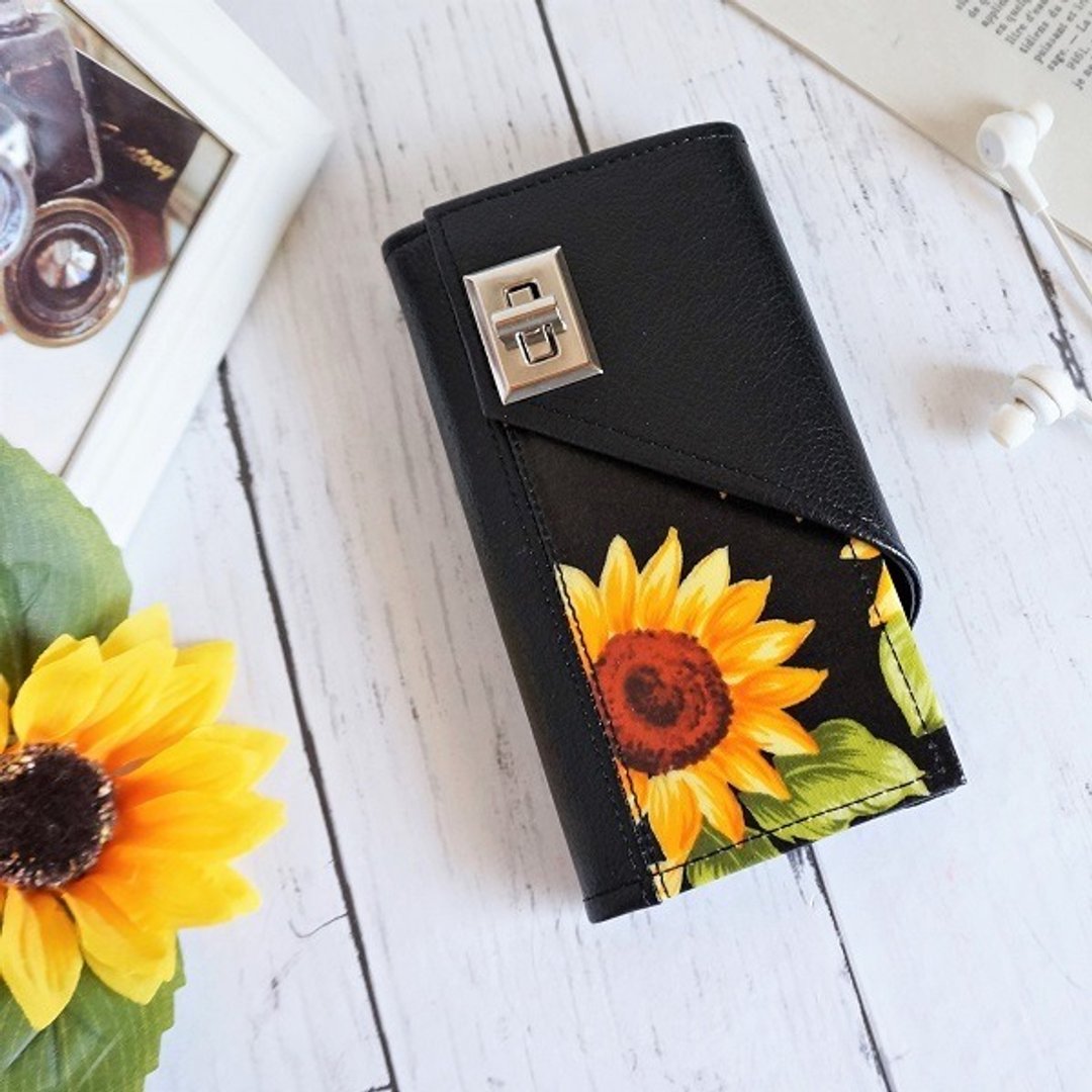 Sunflower at night ◆ iPhone 7/6 / 6S ◆ Sunflower notebook type smart case 【A type】 - 手机壳/手机套 - 防水材质 黑色