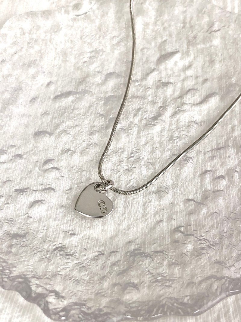 【 日本直送 名牌中古包 】Christian Dior 迪奥 项链 银色 CD Logo 爱心 复古 2f2nrz - 项链 - 其他材质 银色