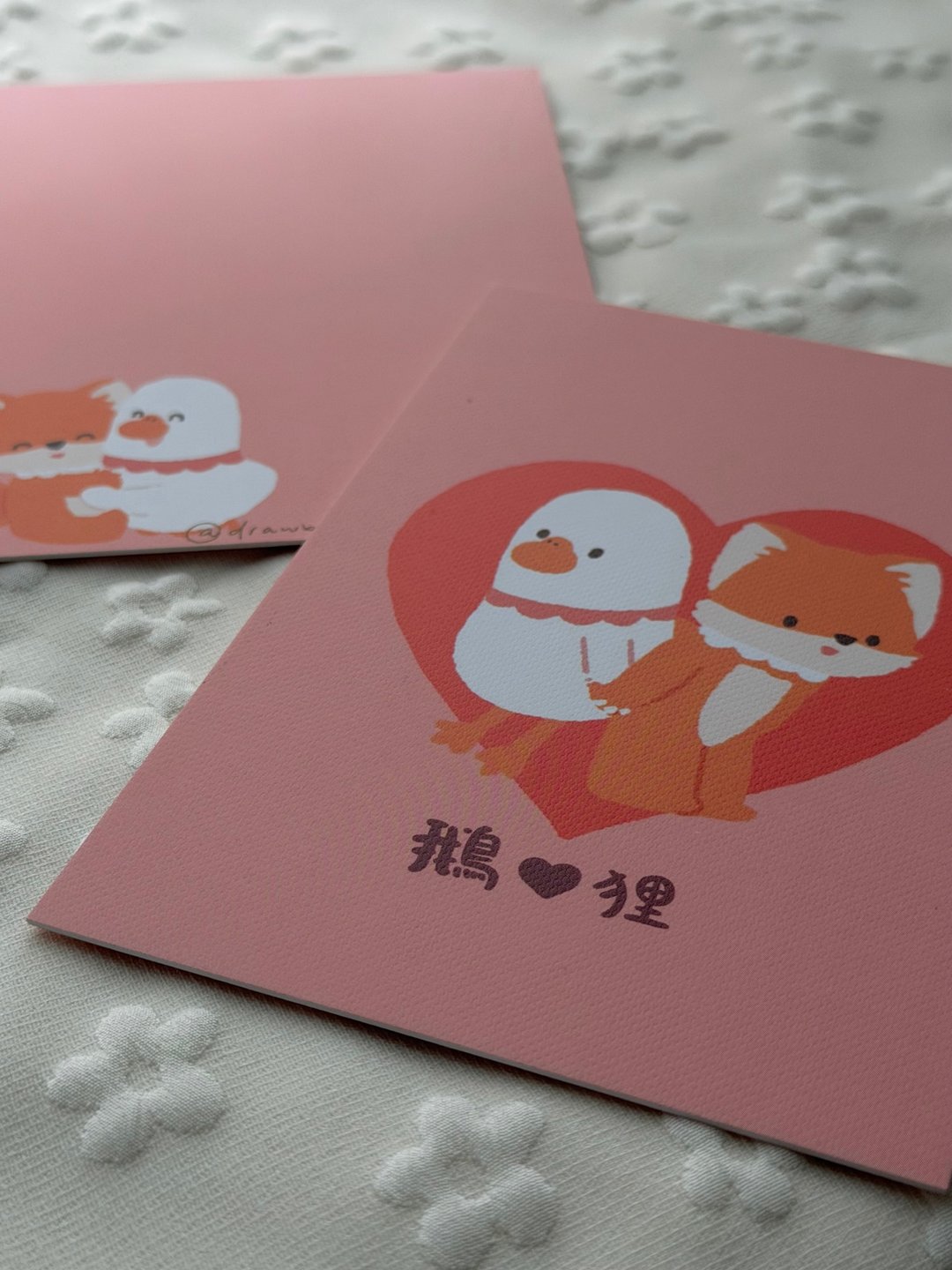 原创插画明信片/心意卡 | 角色系列  | 鹅爱狸 - 卡片/明信片 - 纸 