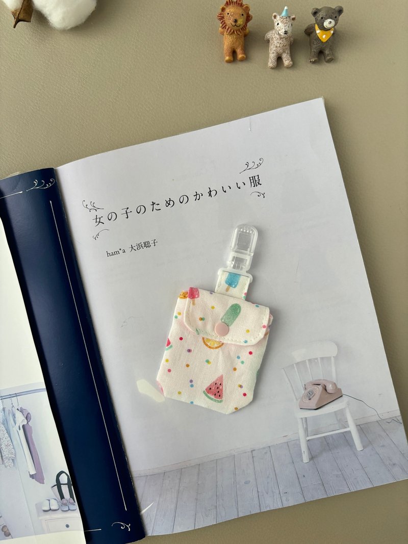 宝宝平安福袋  水果冰棒 手作婴儿用品 弥月礼 - 满月礼盒 - 棉．麻 粉红色