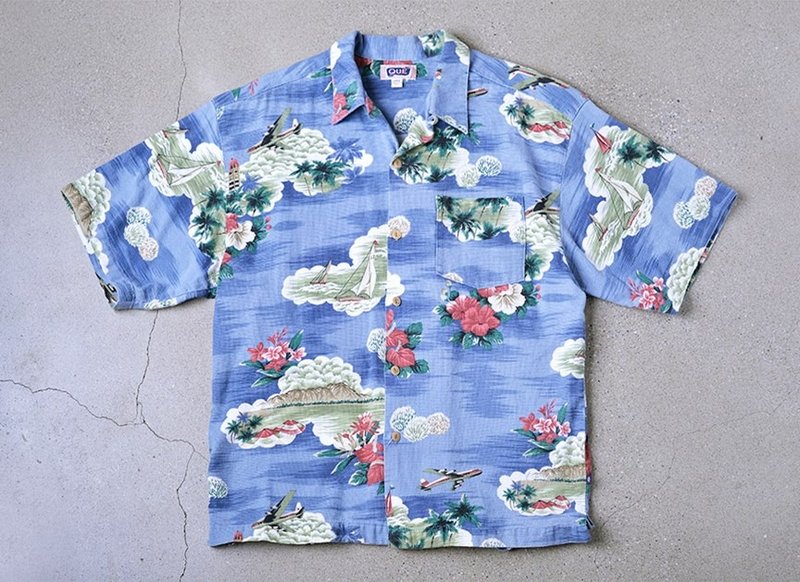 Vintage Hawaii Shirts 夏威夷衬衫 古着衬衫 - 男装衬衫 - 棉．麻 蓝色