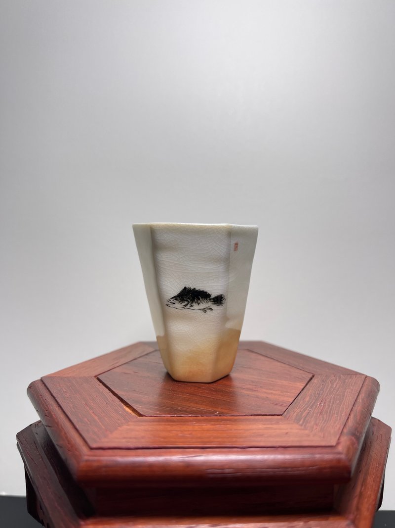 柴烧手绘主人杯 - 其他杯子 - 瓷 白色