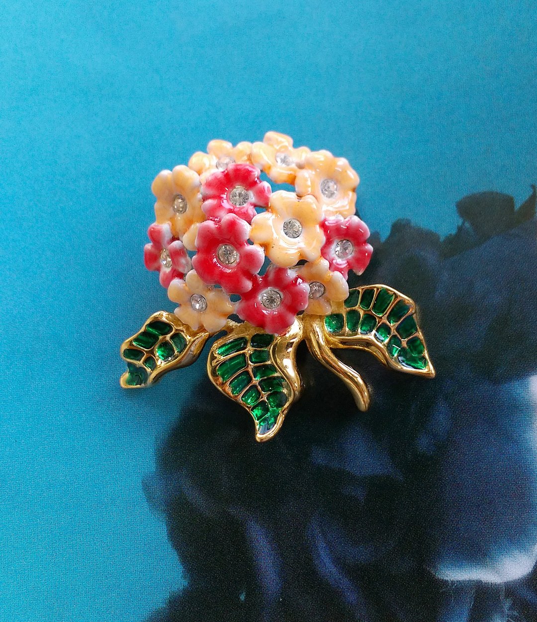 Vintage Jewelry  JOAN RIVERS 暖色调 花束 别针 胸针 - 徽章/别针 - 其他金属 金色