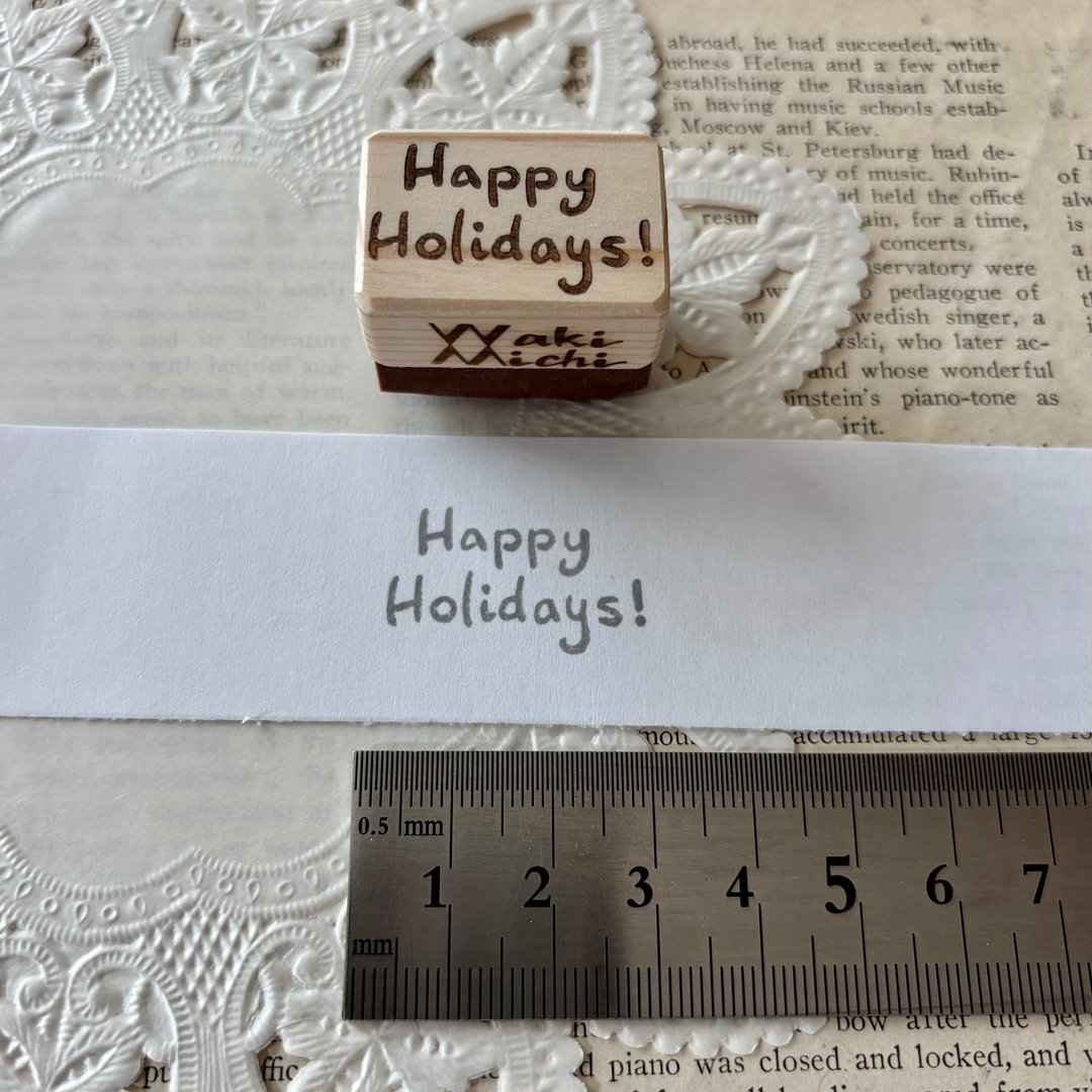橡皮擦印章 Happy Holidays 文字印章 - 印章/印台 - 橡胶 