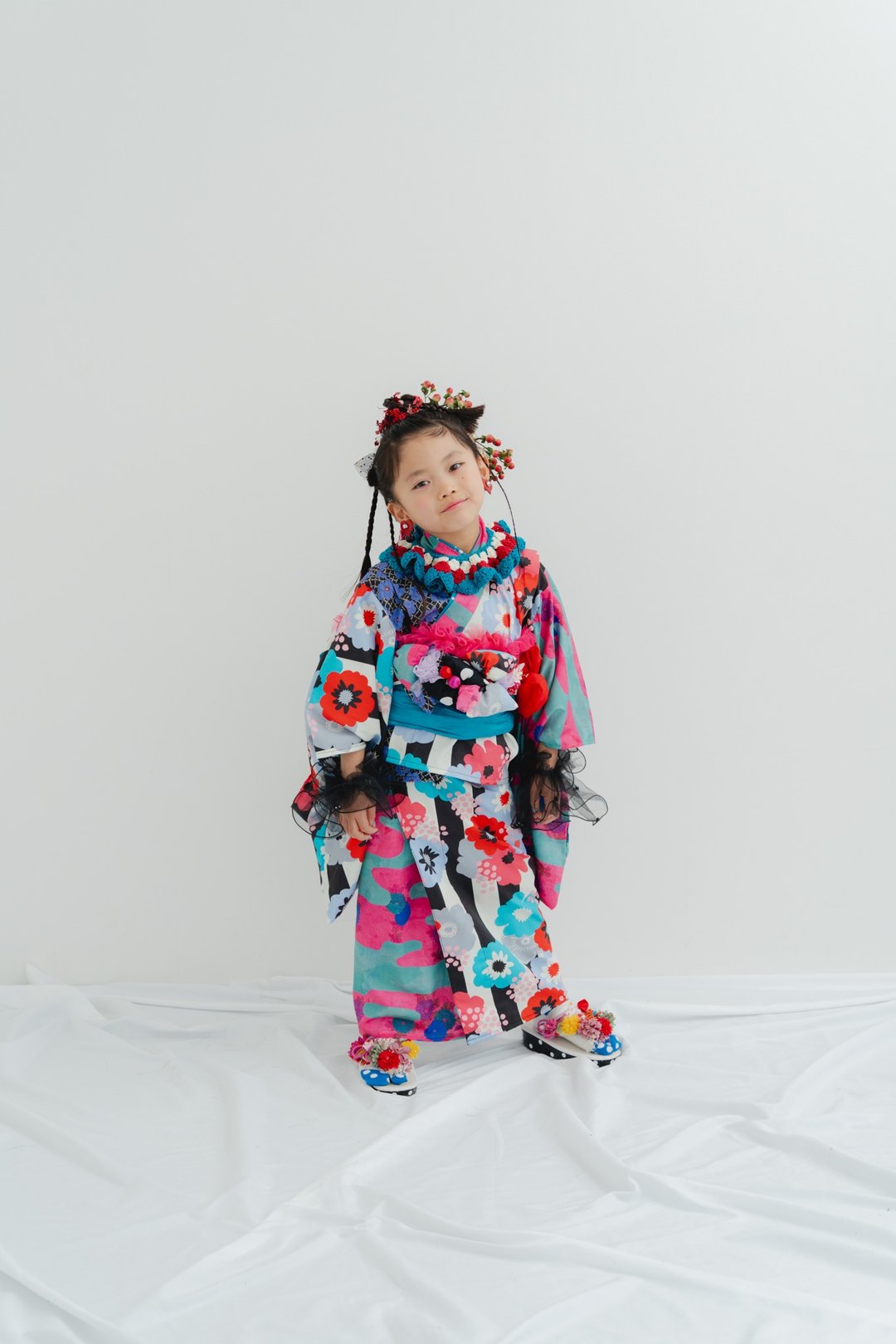 浴衣 Yukata  Aurora sky - 童装礼服/连衣裙 - 棉．麻 红色