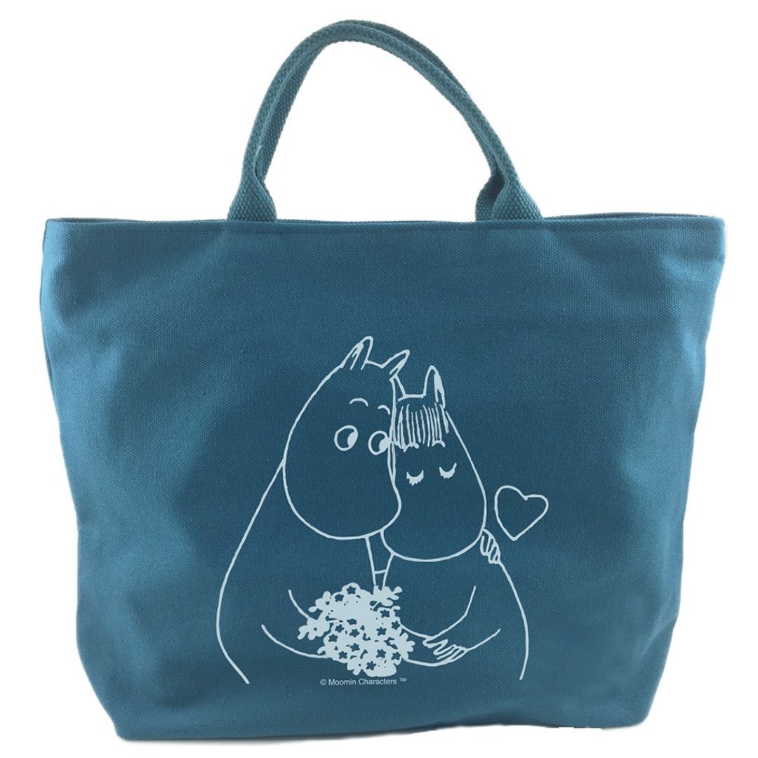 Moomin噜噜米授权-【拉链帆布包-蓝】(小) - 手提包/手提袋 - 棉 蓝色