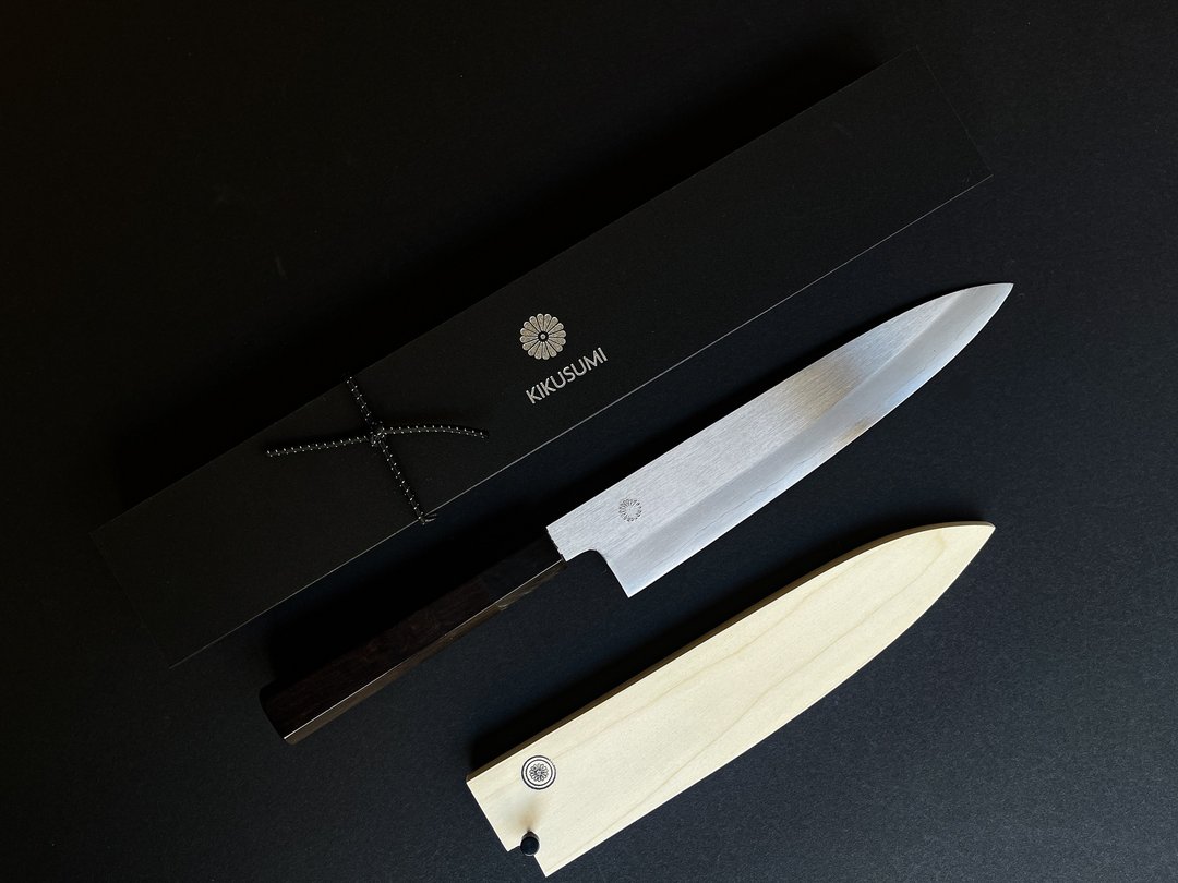 SILVER GHOST 21 cm GYUTO 厨师刀G3超级钢HONGASUMI锻造+乌木黑+ - 菜刀/刀架 - 不锈钢 银色