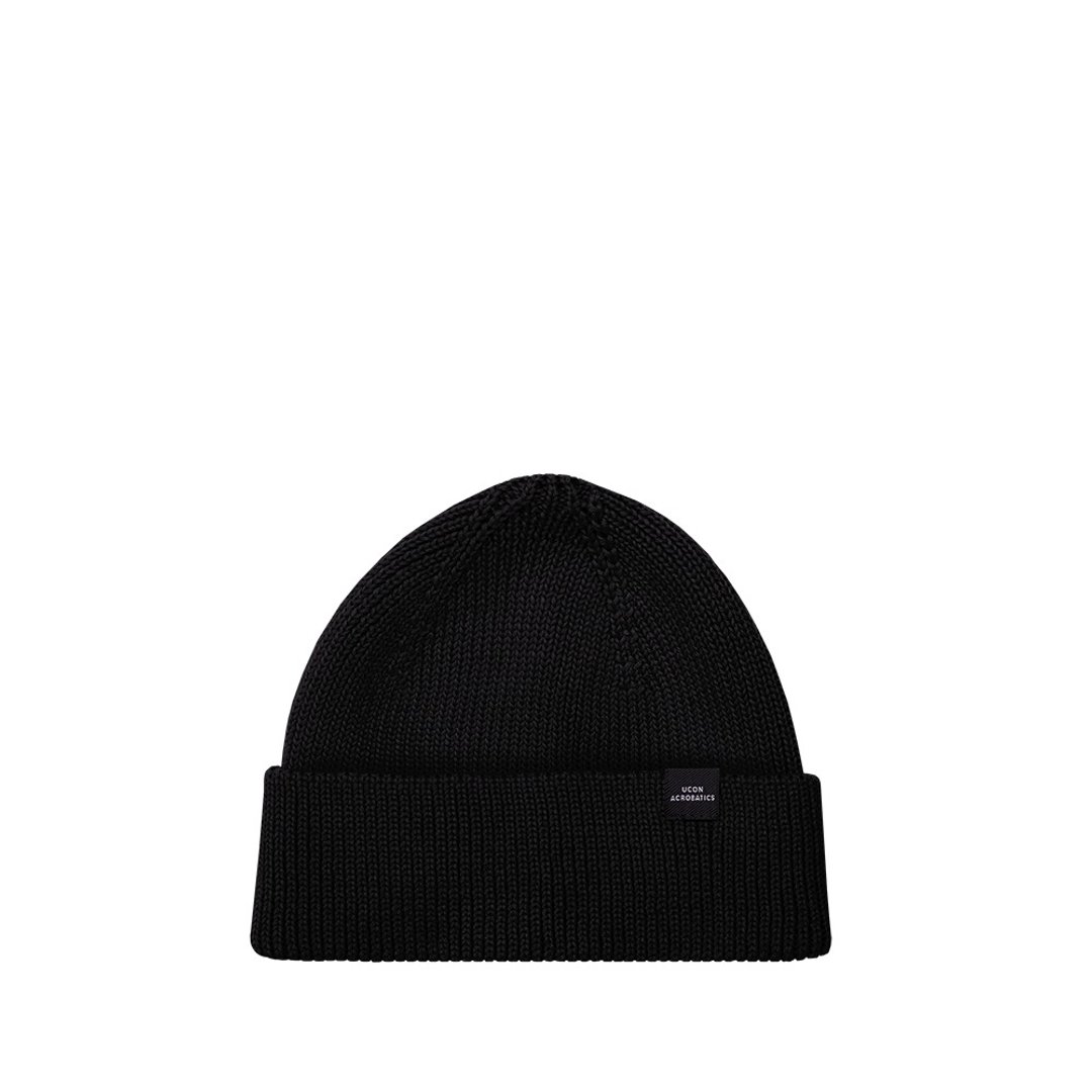 Mika Low Beanie 短版保暖反折豆豆帽 (黑色) - 帽子 - 环保材料 黑色