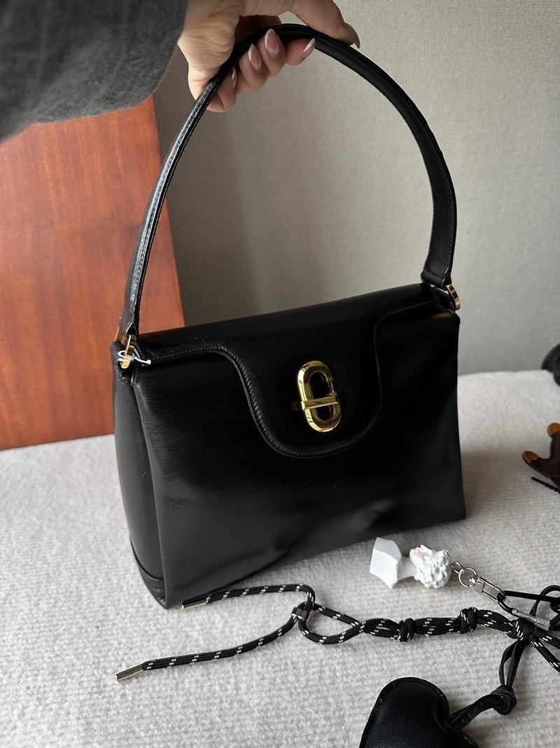 中古包 GUCCI G扣转锁手提盒子包 - 手提包/手提袋 - 真皮 黑色