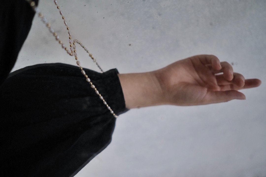 泹 / 2way 树脂珠 珍珠感 项链 手链 - 项链 - 树脂 