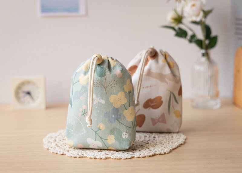 【冬之岚-束口袋】小物收纳 / 万用袋 - 化妆包/杂物包 - 聚酯纤维 绿色