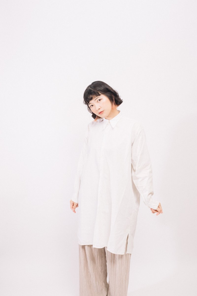 欧洲长版衬衫.European Pullover.古着【初恋贩卖所】Vintage. - 女装衬衫 - 棉．麻 
