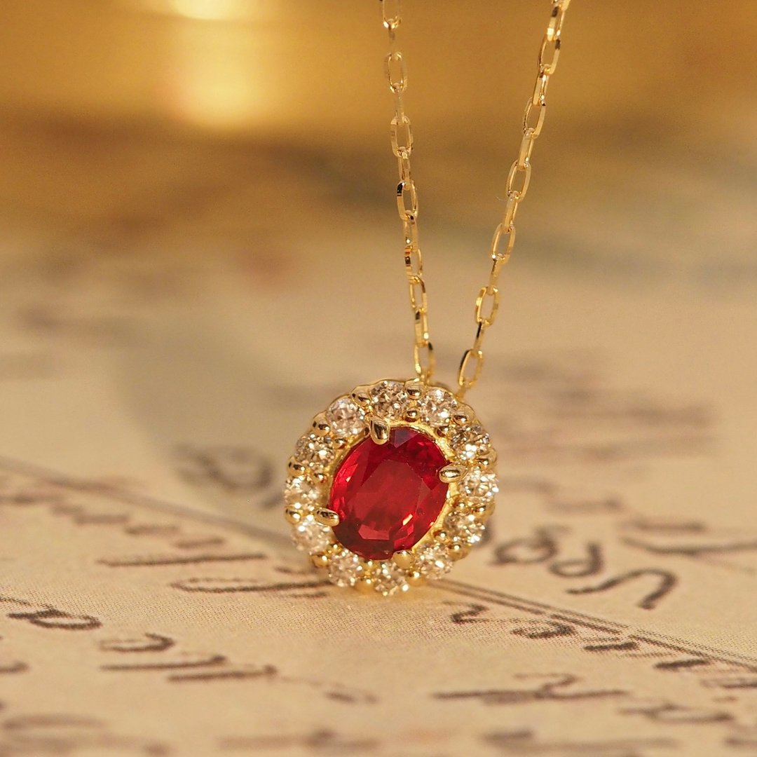 18K金鸽血红宝石糖果项链 18K Gold Pigeon Blood Ruby Gem Candy - 项链 - 贵金属 
