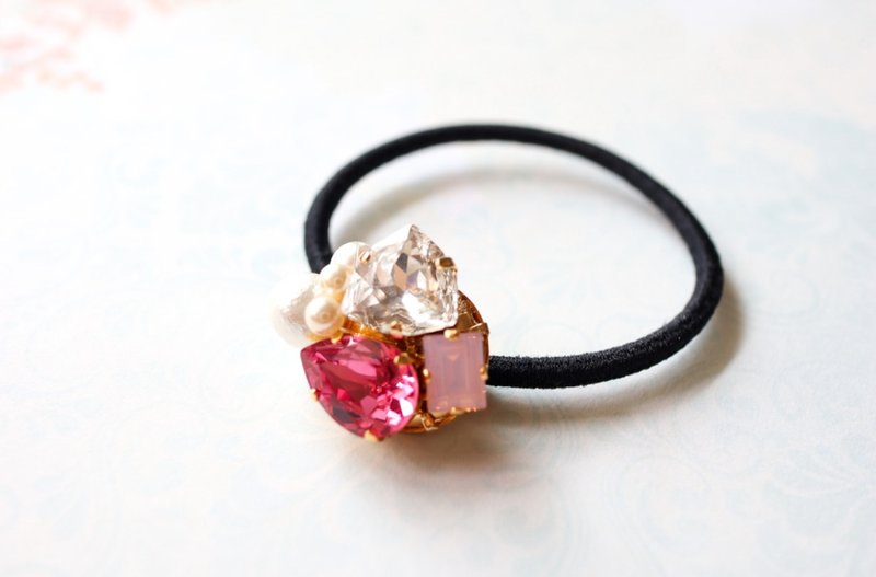 浅粉色水晶发圈 - 发饰 - 水晶 粉红色