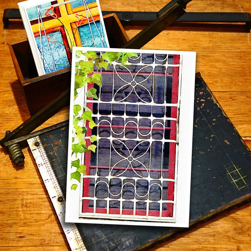 老屋颜 – 铁窗花明信片 – 151 台中/波动 - 卡片/明信片 - 纸 